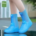 thumbnail image 1 of 1 Pairs Rain Shoe Cover Waterproof Anti-slip Shoes Protectors Reusable Outdoor Rain Boot Covers for Adult Children M-XXL (Blue,XXL), 1 of 7