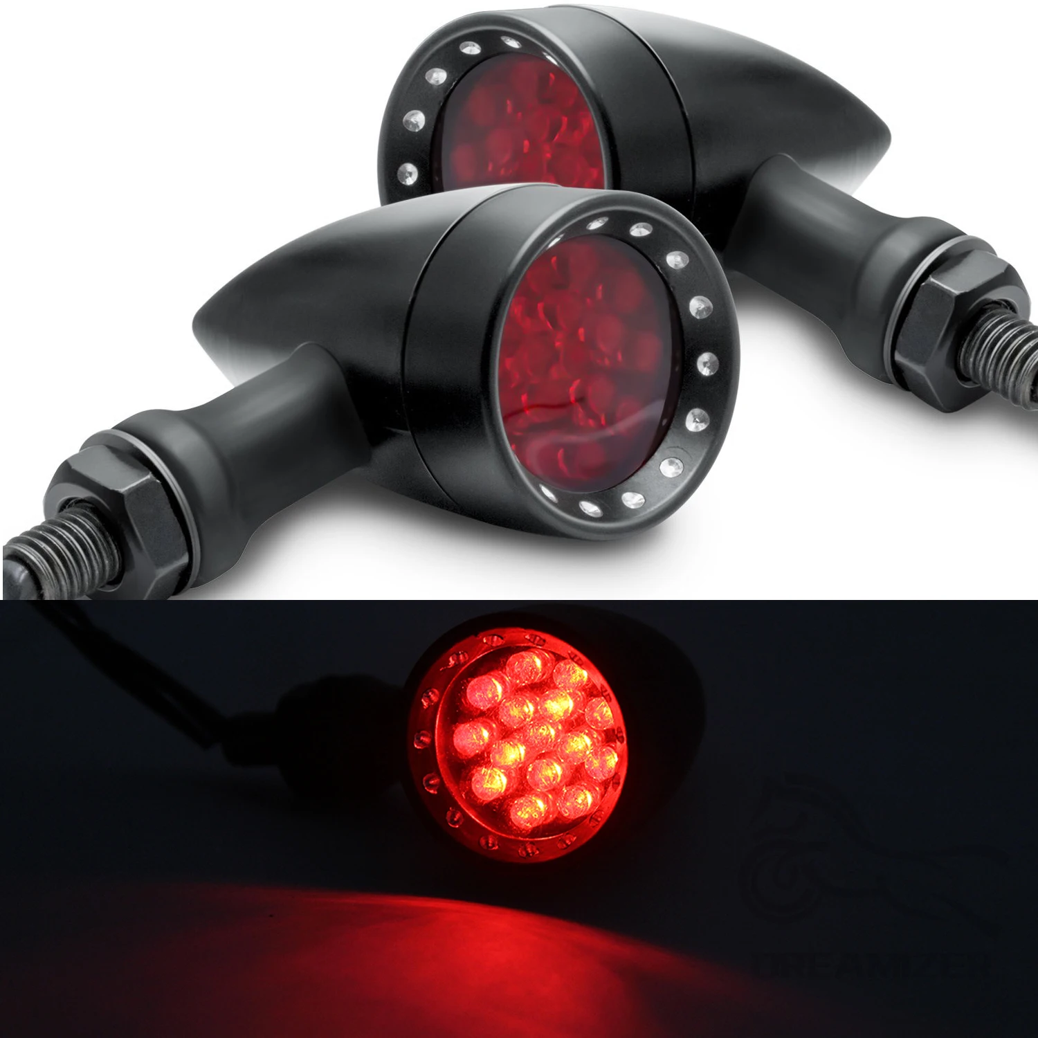 1 Pairs Retro Bullet LED Turn Signal Light Brake Lamp Running Blink Light For Harley Chopper Cruiser Bobber Cafe