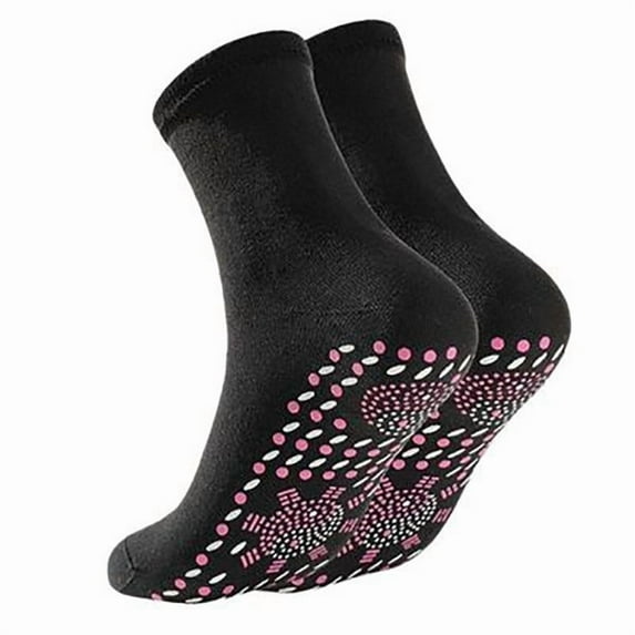 1 Pairs Self-Heating Shaping Socks, Tourmaline Acupressure Slimming Health Sock, Winter Warm Heated Ski Socks Hyperthermia Massage Socks for Women Men