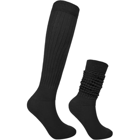 1 Pairs  Socks for Women Extra Long Thick Boot Knee High Scrunch Socks Solid Soft Cotton Socks for Women