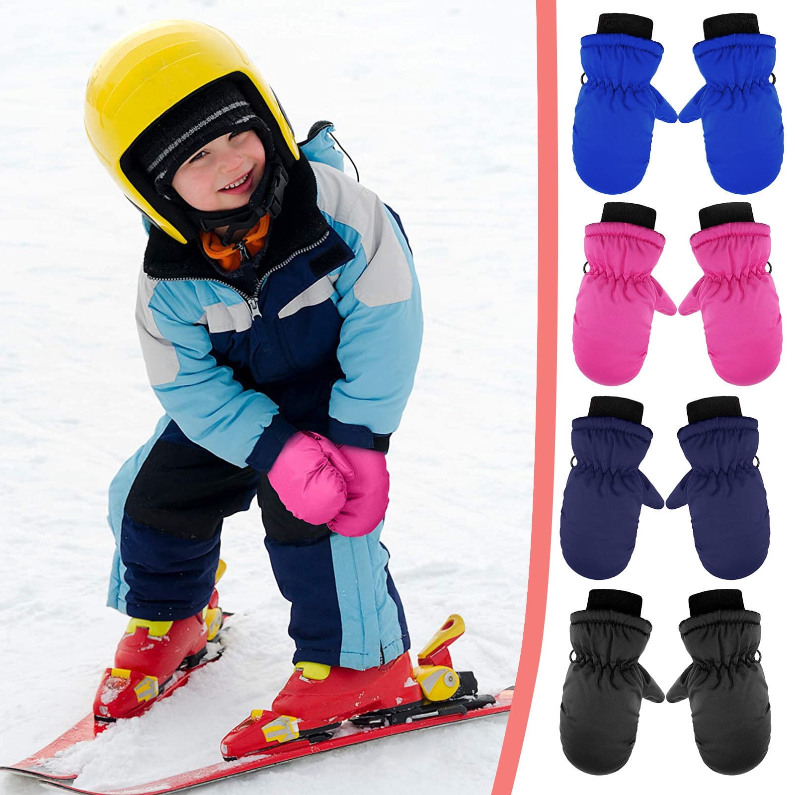 1 Pairs Toddler Kids Baby Boys Girls Ski Gloves Waterproof Warm Snow