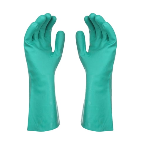 1 Pairs Waterproof Reusable Dishwashing Gloves Heavy-Duty Latex Cleaning Glove for Car-washing Laundry Household Cleaning Anti-Slip Long Sleeve for Household and Dishwashing Tasks, Dark Green Small
