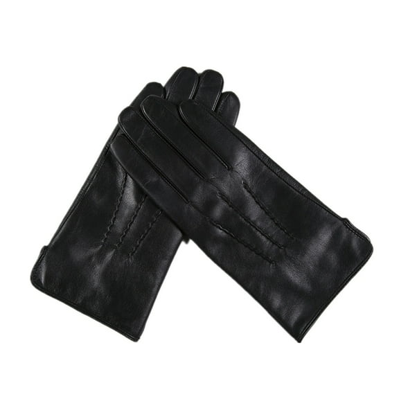 1 Pairs Winter Real Leather Gloves Men Black Genuine Goatskin Gloves Fashion Driving Mittens New Arrival ,Secure Grip