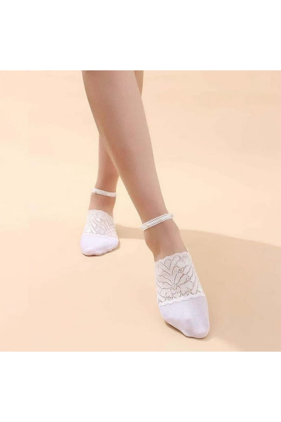 1 Pairs Women's Pearl Lace Socks Breathable Socks Ballerina Socks Non Socks Transparent Low Socks Non Socks Womens Lightweight Socks Women 1000 Women Flat Foot Socks Comfortable Fashion Snap on Mens
