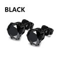 1 Pairs of Earrings Stainless Steel Multiple Black Simple Ear Studs for