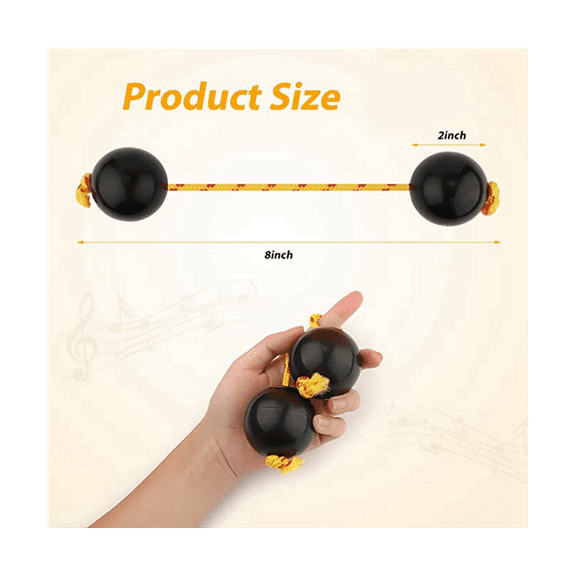 1 Pairs of Rhythm Balls, Shaker Cup Instruments Classic African Rattles Hand Percussion Instruments (Black)