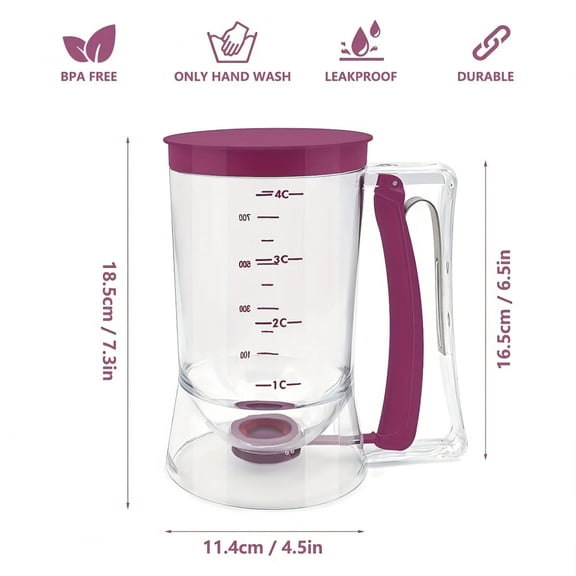 1 Pancake Paper Cupcake Batter Dispenser Paper Cupcake Handheld Separator Batter Dispenser Funnel Measuring Cup Kitchen Supplies