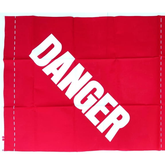 1 Panel DANGER 2 Large Blocks Red Polyester Fabric Panel - 2 Large Blocks (Great for Banners, Sewing, Craft Projects, Wall Hangings, and More) 24" X 60"