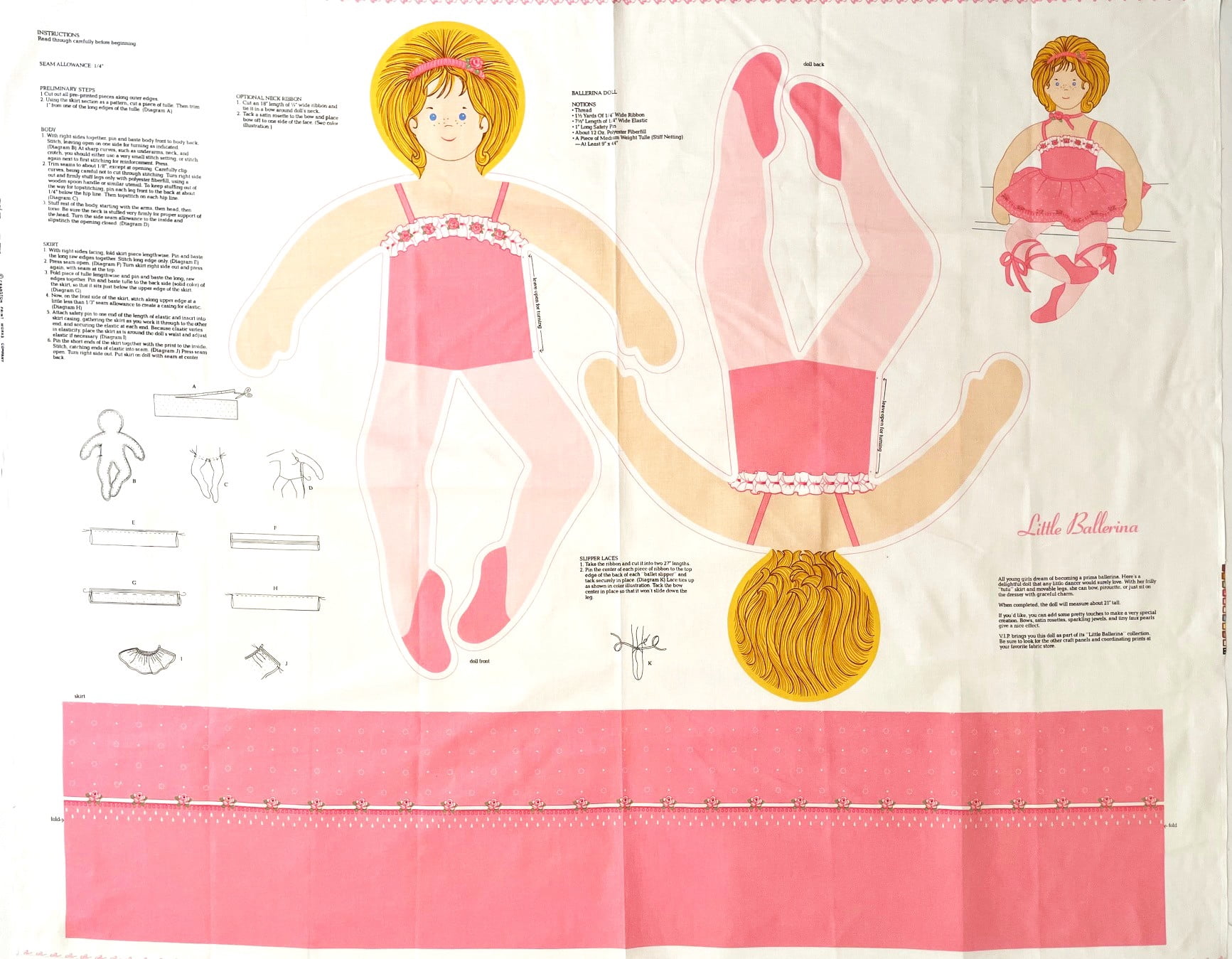 1 Panel - DIY Soft Ballerina Doll Cut & Sew Cotton UK | Ubuy
