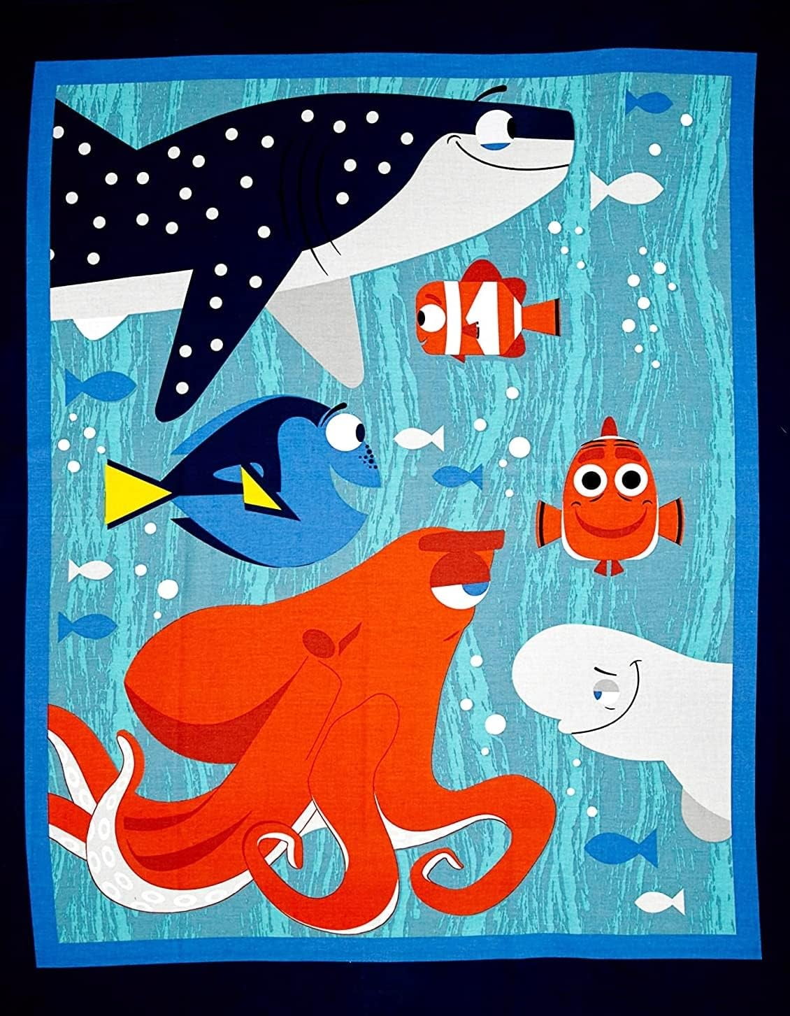 1 Panel - Disney Finding Dory Nemo & Friends Cotton Fabric Panel (Great for Quilting, Sewing, Craft Projects, Wall Hangings, and More) 35" X 44"