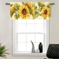 thumbnail image 1 of 1 Panel Fantasy Floral Leaf Curtain Valance for Windows, Vintage Plants Sunflower Rod Pocket Short Window Treatment Decor Drapes for Kitchen, Bathroom, 54" X 18", 1 of 6