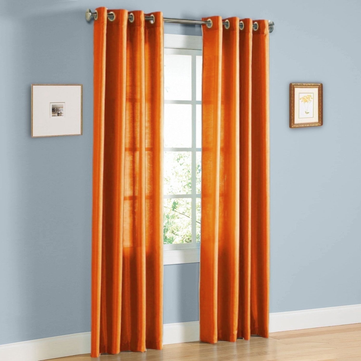 1 Panel Faux Silk Solid Curtain Drapes With Grommet 55" width by 63