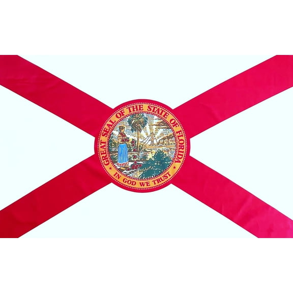 1 Panel - Great Seal of Florida Banner Flag Polyester Fabric Panel (Great for Craft Projects, Sewing & More) 35 X 62 Wide