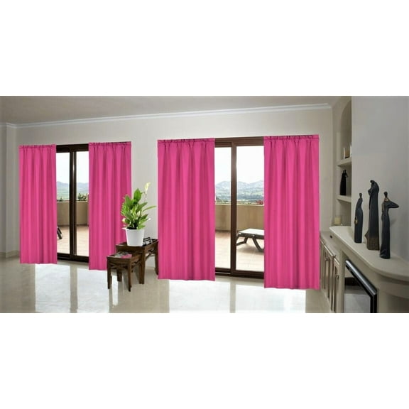 1 Panel Lined Blackout Window Curtain Treatment Drape Rod Pocket Light Filtering 84"long ,Matte HOT PINK R64