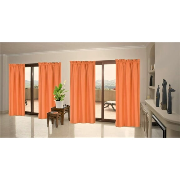 1 Panel Lined Blackout Window Curtain Treatment Drape Rod Pocket Light Filtering 84"long ,Matte ORANGE R64
