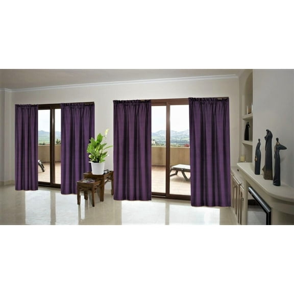 1 Panel Lined Blackout Window Curtain Treatment Drape Rod Pocket Light Filtering 84"long ,Matte PURPLE R64