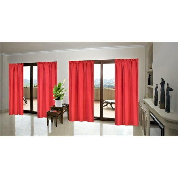 1 Panel Lined Blackout Window Curtain Treatment Drape Rod Pocket Light Filtering 84"long ,Matte RED R64
