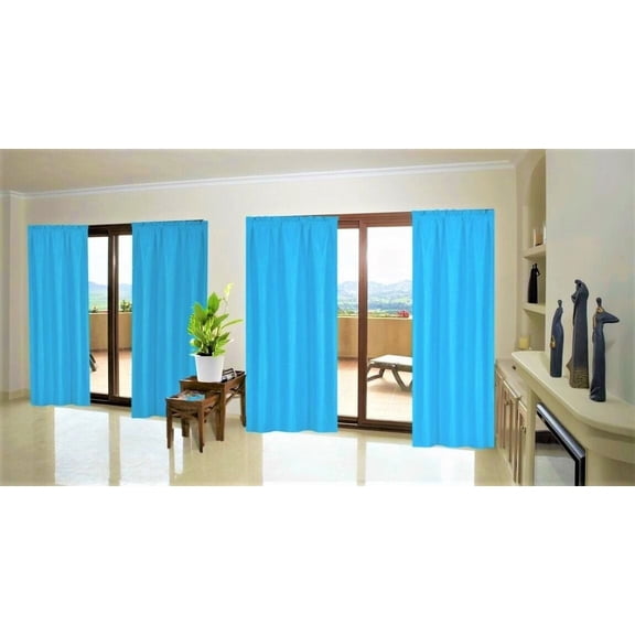 1 Panel Lined Blackout Window Curtain Treatment Drape Rod Pocket Light Filtering 84"long ,Matte TURQUOISE R64