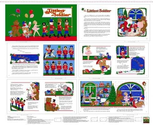 1 Panel - Littlest Soldier Christmas Soft Book Cotton Panel - Percy Gordon & More (Great for Craft Projects, Quilting, Sewing & More) 36” X 44” Wide