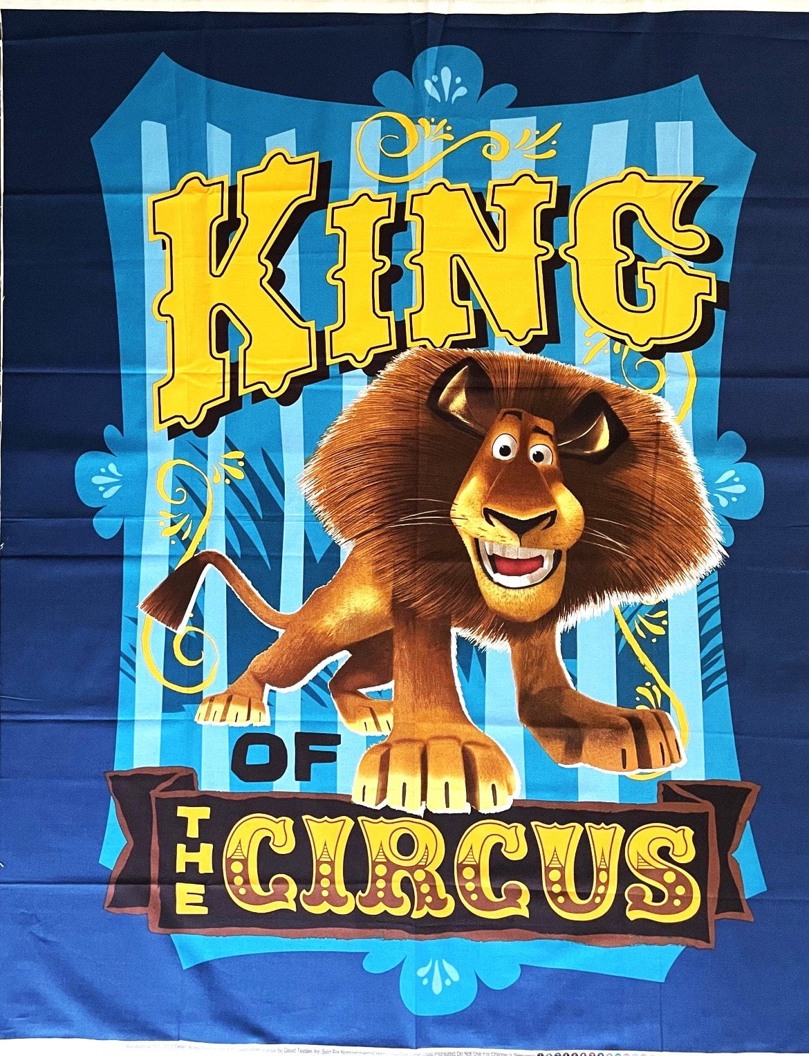 1 Panel - Madagascar Alex the Lion King of the Circus Cotton Fabric Panel (Great for Quilting, Sewing, Craft Projects, Wall Hangings, and More) 35" X 44"