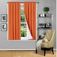 thumbnail image 1 of 1 Panel Orange Curtain Thermal  Lined Foam Backing Rod Pocket Blackout 63" long, 1 of 5