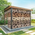 thumbnail image 1 of 1 Panel Outdoor Curtains for Patio Waterproof 54"x108" Brown Beige Weatherproof Privacy Outsides Curtains, Rustic Farmhouse Dog Paw Vintage Grommet Thermal Drapes for Cabana Porch Pergola, 1 of 8
