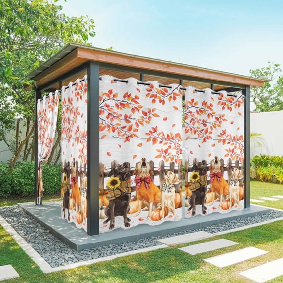 1 Panel Outdoor Curtains for Patio Waterproof 54"x108" Fall ...