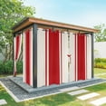thumbnail image 1 of 1 Panel Outdoor Curtains for Patio Waterproof 54"x108" Red Vintage Weatherproof Privacy Outsides Curtains, Geometric Stripes Simple Lines Grommet Thermal Drapes for Cabana Porch Pergola, 1 of 8