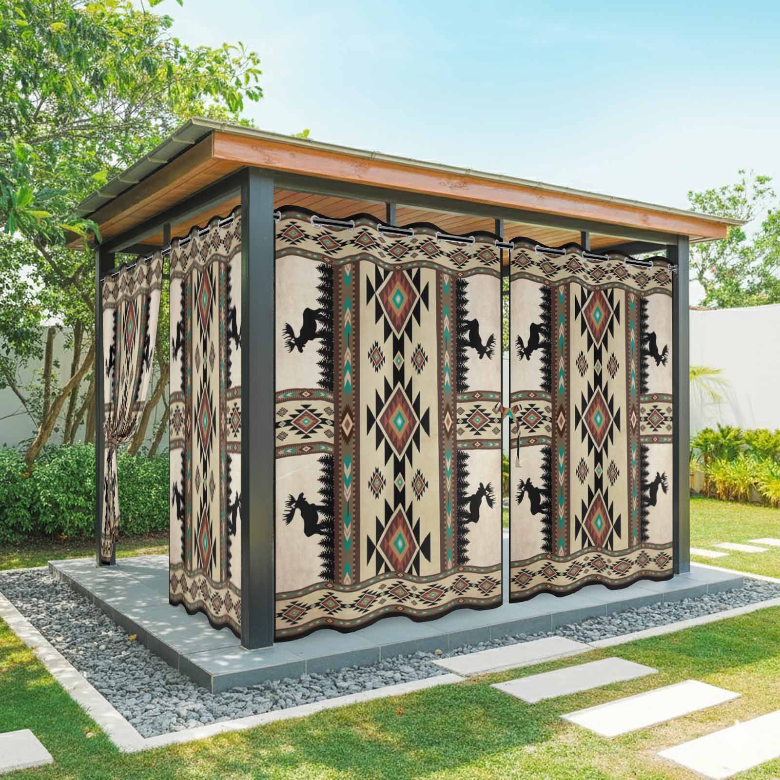 1 Panel Outdoor Curtains for Patio Waterproof 54