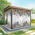 thumbnail image 1 of 1 Panel Outdoor Curtains for Patio Waterproof 54"x95" Bohemian Floral Weatherproof Privacy Outsides Curtains, Retro Abstract Flowers Boho Ethnic Grommet Thermal Drapes for Cabana Porch Pergola, 1 of 8