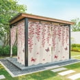 thumbnail image 1 of 1 Panel Outdoor Curtains for Patio Waterproof 54"x95" Butterfly Flower Weatherproof Privacy Outsides Curtains, Farmhouse Country Pink Floral on Linen Grommet Thermal Drapes for Cabana Porch Pergola, 1 of 8