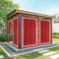 thumbnail image 1 of 1 Panel Outdoor Curtains for Patio Waterproof 54"x95" Red Retro Greek Key Weatherproof Privacy Outsides Curtains, Geometric Greece Ancient Rustic Grommet Thermal Drapes for Cabana Porch Pergola, 1 of 8