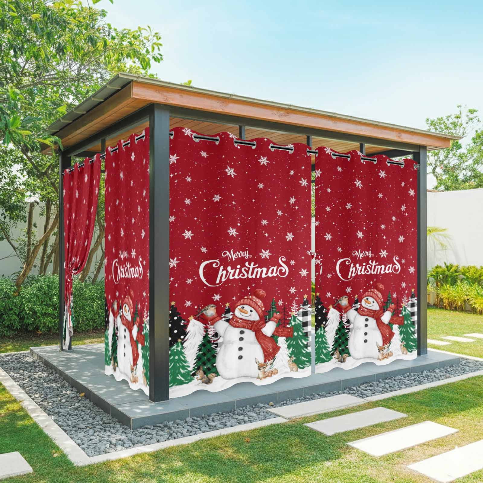 1 Panel Outdoor Curtains for Patio Waterproof 54