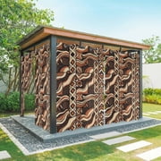 1 Panel Outdoor Curtains for Patio Waterproof 54"x95" Retro Tribal Weatherproof Privacy Outsides Curtains, Middle Century Bohemia Minimalist Art Red Brown Grommet Thermal Drapes for Cabana Porch
