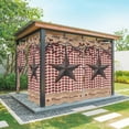 thumbnail image 1 of 1 Panel Outdoor Curtains for Patio Waterproof 54"x95" Texas Star Farmhouse Weatherproof Privacy Outsides Curtains, Rustic Red Plaid Berry Wooden Grommet Thermal Drapes for Cabana Porch Pergola, 1 of 8