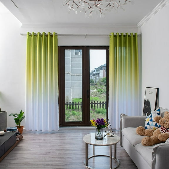 1 Panel Set Linen Sheer Curtains 96 Inches Long for Sliding Glass Door Window Treatments Drapes Living Room,Off White Ivory Cream,8 FT 52x96 Length, Green