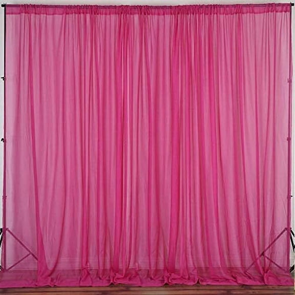 1 Panel Sheer Voile Backdrop Drape Curtain with 4-Inch Rod Pocket for Wedding Arch, Stage, Ceiling & Party Decor, Blush, 10 ft x 6 ft