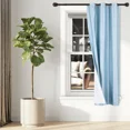thumbnail image 1 of Gorgeous Home Linen 1-Piece Thermal Lined Blackout Window Curtain Silver Grommets (Light Blue, 63" Length ) K34, 1 of 5