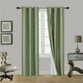 thumbnail image 1 of 1 Panel Solid Plain Thermal Foam Lined Blackout Heavy Thick Window Curtain Drapes Silver Grommets ( Sage Green , 63" Length ) NOA 3 Layered, 1 of 3