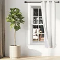 thumbnail image 1 of Gorgeous Home Linen 1-Piece Thermal Lined Blackout Window Curtain Silver Grommets (White Off, 63" Length ) K34, 1 of 5