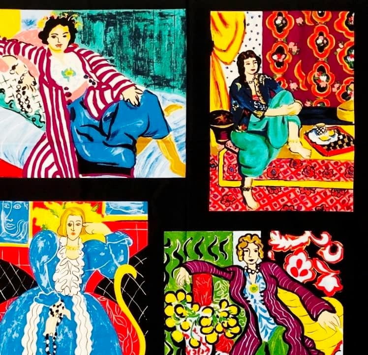 1 Panel –The Women Matisse Paintings Block Cotton Fabric Quilt Panel (Great for Quilting, Sewing, Craft Projects, Wall Hangings, and More) 23" X 44"