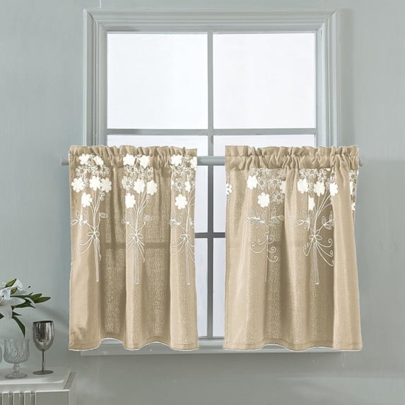 1 Panel Tiers Small Window Treatment Curtain Insulated Blackout Drape Short Panel for Kitchen Bathroom Living Room or Any Small Window,54x24inches