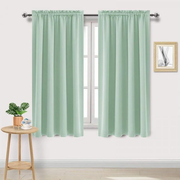 1 Panel Window Blackout Curtains, Tab Rod Pocket Thermal Insulated Short Curtain Panels Home Decoration, 42 Wide x 72 Long,