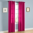 thumbnail image 1 of 1 Panel faux silk curtain drapes with grommet 55" width by 108" Long curtain panels for any bedroom or patio door-non blackout semisheer panels Mira solid Color hot pink, 1 of 2