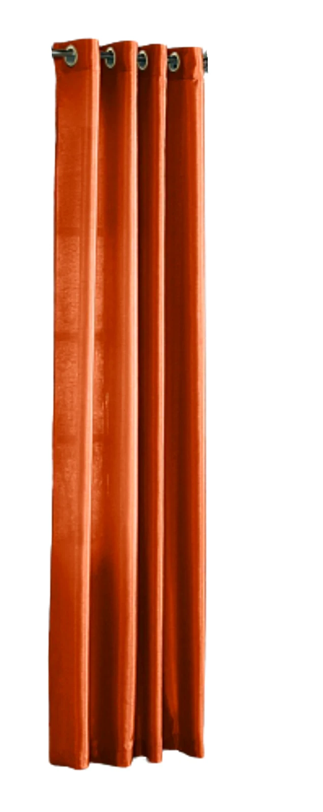 Gorgeous Home Linen Faux Silk Grommet Window Curtain, 52" x 84", Brick ...