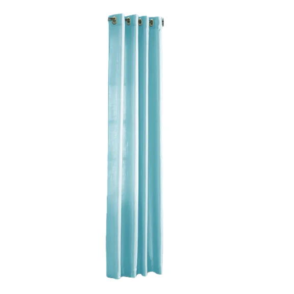 Gorgeous Home Linen Faux Silk Grommet Window Curtain, 52" x 84", Baby Blue, 1 Panel