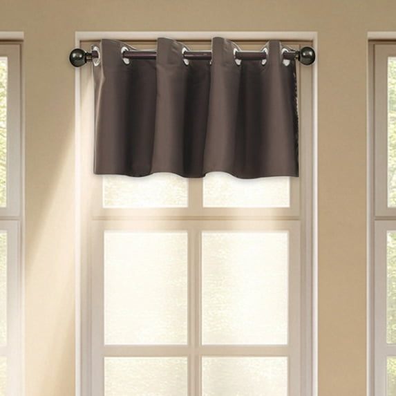 1 Panels Coffee Kitchen Curtains 36 Inch Length Tier Curtains, Faux Linen Textured Small Cafe Curtains, Light Filtering Short Window Curtains for Bathroom Basement, 30x36 inch, 1PCS