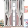 thumbnail image 1 of BSHAPPLUS Curtains Blackout Curtains for Bedroom with White Sheer Layered Curtain 52x84 inches for Kids Bedroom Living room, 1 Panel, Blue and YellowBSHAPPLUS Curtains Blackout Curtains for Bedroom, 1 of 8