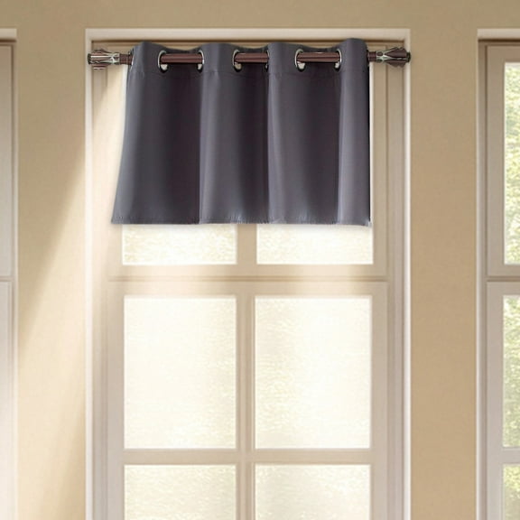 1 Panels Gray Kitchen Curtains 36 Inch Length Tier Curtains, Faux Linen Textured Small Cafe Curtains, Light Filtering Short Window Curtains for Bathroom Basement, 30x36 inch, 1PCS