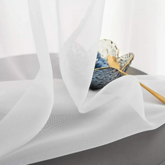 1 Panels Solid Color Sheer Window Curtains Elegant Window Voile Panels/Drapes/Treatment for Bedroom Living Room Cream Beige